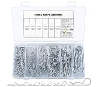 150 Pezzi Coppiglie, Kit Assortimento Copiglie Clip a R Ferma-spine di sicurezza, Spine di sicurezza, Fibbie ad arco, Spine metalliche per meccanici automobilistici e camper (150PCS R)
