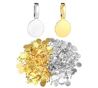 150 Pezzi di Ganci per la Creazione di Gioielli, Ganci Rotondi e Piatti in Oro e Argento Pendenti Ciondoli Connettori Collane Bracciali Orecchini Accessori per l'Artigianato Fai Da Te
