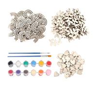 150 Pezzi Di Trucioli Di Legno Per Decorazione Battesimo Per Ragazze, 1 Set Di Colori, Decorazioni Per Battesimo Per Ragazze, Trucioli Di Legno Con Cuore Arcobaleno