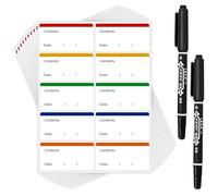 150 Pezzi Etichette Adesive Colorati Adesivi Personalizzati per Sacchetti Di Cibo Surgelato Facili Da Rimuovere Senza Residui Etichette Adesive Personalizzate con 2 Pennarelli Neri (60x30 mm)