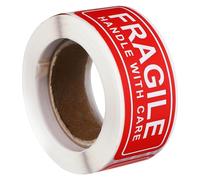 150 pezzi Etichette Adesive Rosse in Carta per Avviso Fragile e spedizioni | Stickers con Parole Chiare, per Imballaggi Rapidi, Magazzino, Contenitori Plastici e Casse di Legno