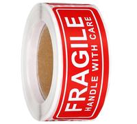 150 pezzi Etichette Adesive Rosse per Avviso Fragile, Carta | Spedizioni e Imballaggi, Parole Chiare ad Alta Visibilità, Adesione Rapida su Vetro e Plastica