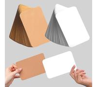 150 Pezzi Fogli di Carte di Carta Kraft 3,9 x 5,9 in Carte Bianche A6 Kraft Paper Addensare Cartoline Vuote Stampabile per Fai Da Te Disegnare Parole Graffiti Appunti Ufficio Regalo (Marrone, Bianco)