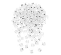 150 Pezzi Marcatori Taglia in Plastica per Grucce Bianche, Set | Appendiabiti e Rastrelliere, Marcatura Precisa, Misure 24-38, Confezione da Dieci Unitá per Ogni Misura