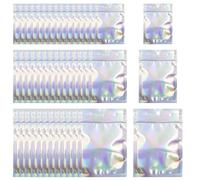 150 Pezzi Olografico Sacchetti in Mylar Sacchetti di Alluminio con Zip Bustine Portaoggetti Richiudibile 3 Dimensioni Bustine Zip per Gioielli Alimenti Campione