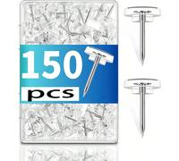 150 pezzi Puntine da disegno trasparenti - Puntine da pollice in plastica resistente per bacheche, lavagne di sughero, uso in ufficio e a scuola 100 trasparente,100 nero,50 trasparenti,150 trasparente