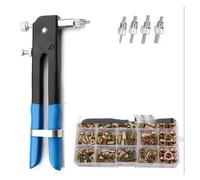 150 pezzi Rivetti filettati in alluminio/acciaio M3/M4/M5/M6/M8 Inserti for rivetti a testa piatta Set di utensili for rivettatura(Zinc nut And Gun)