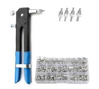 150 pezzi Rivetti filettati in alluminio/acciaio M3/M4/M5/M6/M8 Inserti for rivetti a testa piatta Set di utensili for rivettatura(Aluminum nut And Gun)