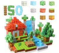 150 pezzi Set di blocchi da costruzione magnetici, giocattoli di apprendimento sensoriale e architettura creativa STEM, piastrelle magnetiche, playset magnetico per la creatività, regalo ideale per co