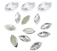 150 pezzi strass da cucire, set ovale, 12 x 6 mm, cristalli acrilici, cristallo flatback per indumenti, fai da te, vestiti e borse decorative, 12 x 6 mm, acrilico, Nessuna pietra preziosa