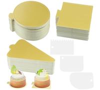 150 Pezzi Tavola per Mini Torte alla Mousse, 9cm Mini d'oro Cake Bases Mousse,Boards Carta Dessert Display,Vassoio Mousse Cake Boards,Cake Boards Rotondo Vassoi in Cartone per Compleanno,Vacanza,Festa