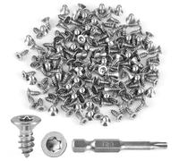150 Pezzi Vite Autofilettante, Svasate Viti per Legno M4*10mm, Viti Autofilettanti per Metallo Testa Prugna 304 in Acciaio Inox con Cacciavite a Testa di Prugna, Viti Legno per Mobili