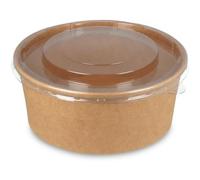 150 PZ Ciotola Bowls Zuppiera Poke di carta con coperchio da 1000 ml 1E2G