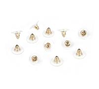 150 PZ Rame Rotondo Orecchino Posteriore del Silicone Tappi Anti-allergia Oro/Rhdium/Bronzo/Oro Rosa/Gun-metali Tappi per Le Orecchie 6X11 MM Lovely And Practical