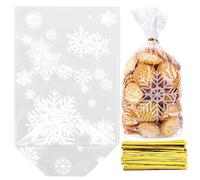 150 sacchetti di plastica trasparente, 24 x 15 cm, con 150 legami intrecciati per biscotti, regali, piccolo sacchetto di cellofano