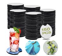 150 sottobicchieri vuoti a sublimazione per auto, 7 cm, apertura circolare vuota, sottobicchieri per sublimazione termica, artigianato fai da te, sottobicchieri per auto.