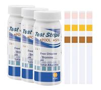 150 strisce di test per piscina PH e cloro, Tester piscina 3 in 1 PH e cloro, Strisce di test del valore per piscina, spa, idromassaggio, Test dell'acqua residuo CI, alcalinità totale