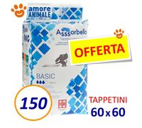 Assorbello BASIC 60x60 Traverse tappetini igienici assorbenti per cani 200 pezzi