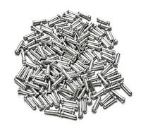 150 terminali per cavi, connettori per tappi terminali, cavo del freno, accessori per biciclette, tappi terminali dell'ingranaggio, coda del cavo del freno, per biciclette e mountain bike (argento)