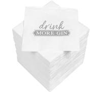 150 tovaglioli da cocktail a 3 strati, 25 x 25 cm, drink more gin