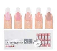 150 unghie artificiali con punta francese, con base coat preapplicata, per nail art veloce e semplice