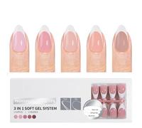 150 unghie finte in stile francese con base coat pre-appuntita, facile applicazione per manicure da salone o per uso domestico, kit per manicure a casa