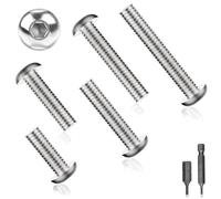 150 viti a testa bombata M3 x 16, in acciaio inox, viti a testa piatta, viti a testa esagonale, viti a testa svasata con due punte a esagono incassato H2,5 (argento)