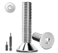 150 viti a testa svasata in acciaio inox M3 x 10 mm, viti a testa svasata con 2 viti a testa esagonale in acciaio inox, DIN 7991/ISO 10642 (argento)
