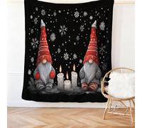 150 x 200 cm Coperta da tiro per tutte le stagioni, coperta in flanella stampata Natale Fiocchi Di Neve Piccole Persone, Rosso Coperta in peluche morbida e leggera, regalo per adulti bambini