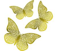 150 x 3 dimensioni decorazione da parete 3D farfalla adesivi rimovibili per baby party matrimonio decorazione (oro)