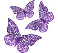 150 x 3 dimensioni decorazione da parete 3D farfalla adesivi rimovibili per baby party matrimonio decorazione (viola)