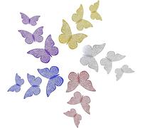 150 x 3 dimensioni decorazione da parete 3D farfalla adesivi rimovibili per baby party matrimonio decorazione (multicolore)