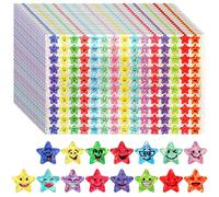 1500/3000 Pezzi di adesivi a forma di stella in lamina scintillante, 15 design di adesivi facciali per le ricompense degli studenti, adesivi a forma di stella in lamina scintillante per etichettare la