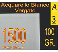 1500 FF A3 CARTA 100GR GRIFO VERGATA RILIEVO BIANCA X STAMPANTI LASER INKJET