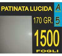 400 FOGLI A5 CARTA PATINATA LUCIDA STAMPANTI LASER FOTO TESSERA 170 gr