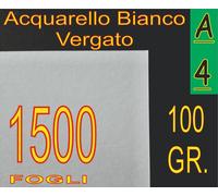 1500 FOGLI A4 CARTA 100GR GRIFO VERGATA RILIEVO BIANCA X STAMPANTI LASER INKJET