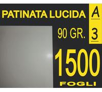 200FOGLI Carta 90 gr fotografica lucida x stampante laser A3