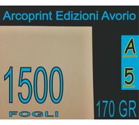 1500 FOGLI CARTA CARTONCINO AVORIO STAMPANTE LASER E INKJET A5 170 GR MATRIMONIO