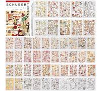 1500+ Pezzi/50 Fogl Adesivi Scrapbooking Stickers Scrapbooking Adesivi per Scrapbooking Stickers Bullet Journal Scrapbooking Accessori per Fai da Te Bullet Journal Accessori Diario Album Calendario