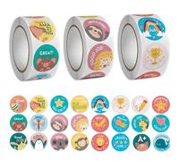 1500 Pezzi Adesivi Premio Bambini 3 Rotolo Animali Rotondi Ricompensa Autoadesiva Adesivi Premio Etichette Motivazionali Adatto a Insegnanti o Genitori Come Ricompensa per Studenti e Bambini