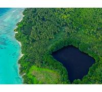 1500 Pezzi Jigsaw Puzzle,Adatto per la Decorazione di Natale - Vista aerea della laguna dell'isola 87x57cm