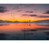 1500 Pezzi Puzzle per Bambini Decorazione Moderna per la casa - Tramonto sulla nebbia del lago 87x57cm