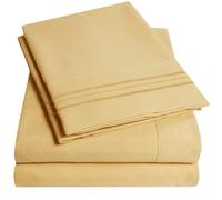 1500 Supreme Collection Extra Soft RV Queen Sheets Set Camel - Set di lenzuola di lusso con tasca profonda, biancheria da letto antirughe, oltre