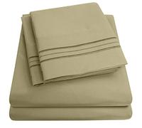 1500 Supreme Collection, set di lenzuola per letto singolo, con federa, 3 pezzi, extra morbide, angoli elasticizzati, lenzuola con tasche profonde, verde salvia