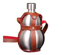 1500ml Stainless Steel Gourd Bottle With Carrying Strap | Portable Water Bottle For Juice, Milk, And Beverages | Reusable Drinking Container For Gym, Hiking, Travel, Camping & Outdoor Activities | Lea