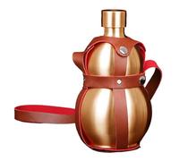 1500ml Stainless Steel Gourd Bottle With Carrying Strap | Portable Water Bottle For Juice, Milk, And Beverages | Reusable Drinking Container For Gym, Hiking, Travel, Camping & Outdoor Activities | Lea