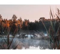 1500Pcs Puzzle Classici,Jigsaw Puzzle - Nebbia sul ponte del lago 87x57cm