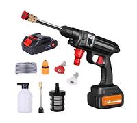 1500W Cordless Ad Alta Pressione Lavaggio Auto Pistola Rondella 4000mAh 30Bar Generatore Di Schiuma Pistola Ad Acqua Spray Cleaner Auto Auto Di Lavaggio Macchina Potente Facile(Black)