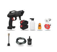 1500W Cordless Pulitore Ad Alta Pressione Rondella Pistola Ad Acqua A Spruzzo Autolavaggio Macchina Di Pulizia Acqua Di Pressione For Batteria 18V Potente Facile(2 battery)