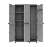 TERRY Armadio da Esterno 3 Ante Portascope in Resina 3 Ripiani interni cm 102x39x170H colore Tortora - CWOOD 102 A